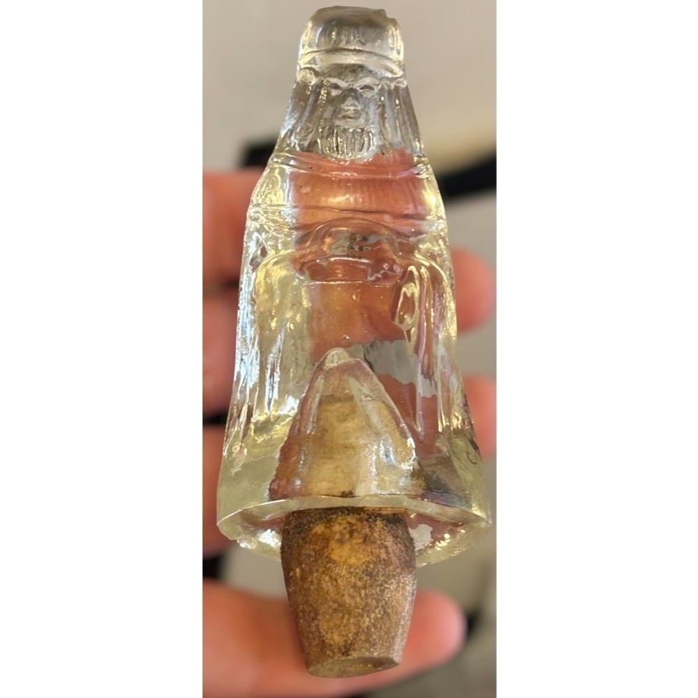 Vintage Pressed Glass Nativity Figurine Wise Man Cork Stopper Christmas Decor